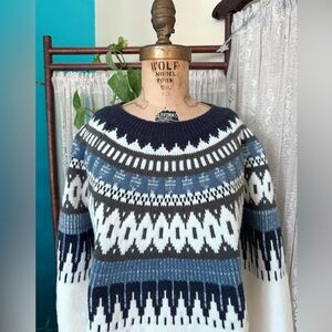 Vintage Fair Isle Nordic Sweater Size Large
